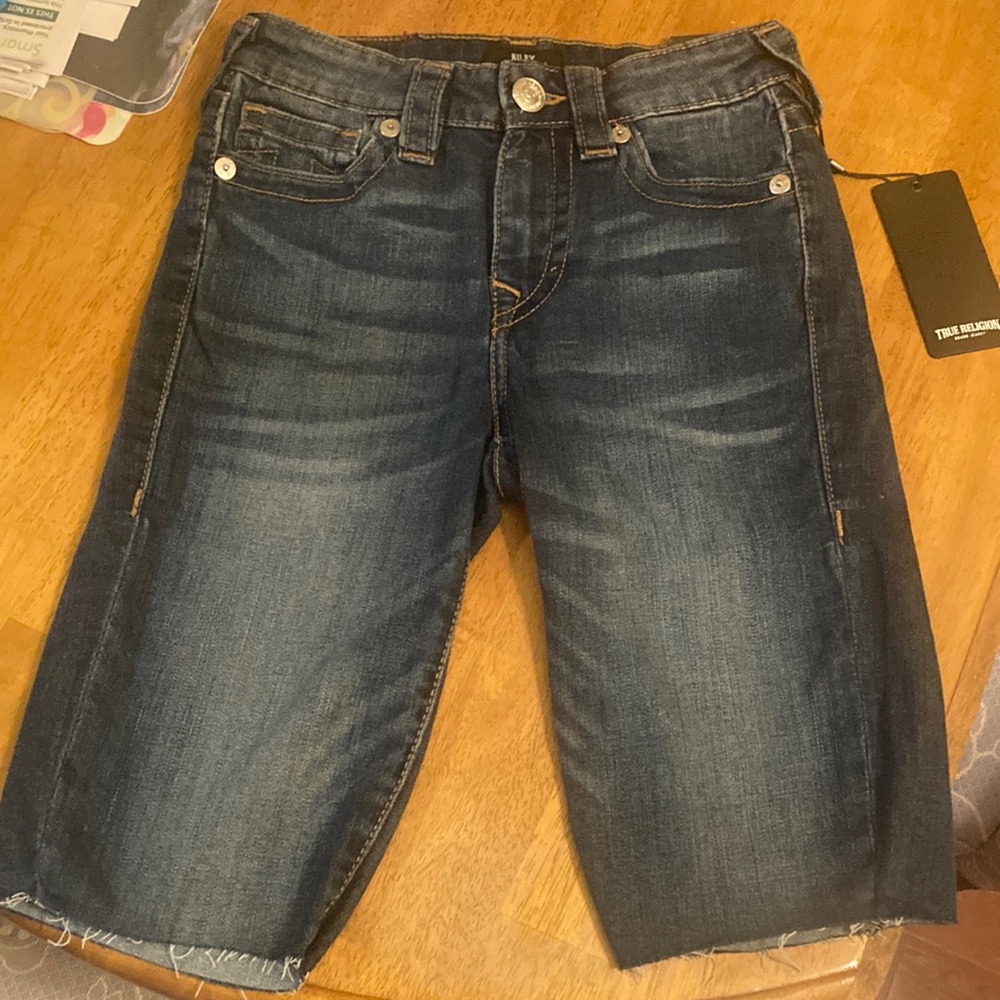 True Religion Denim Riley Knee Length Shorts Size 25